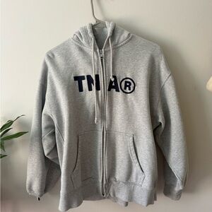 Aritzia TNA Gray Zip-Up Hoodie